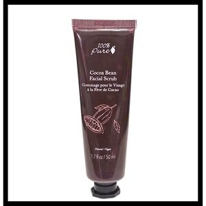 100% Pure Cocoa Bean Facial Scrub 1.7 fl oz Vegan New Sealed